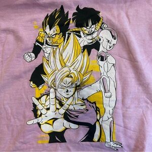 Dragon Ball Z Back Print Character Unisex Pink Graphic Hoodie Gilden Sweatshirt